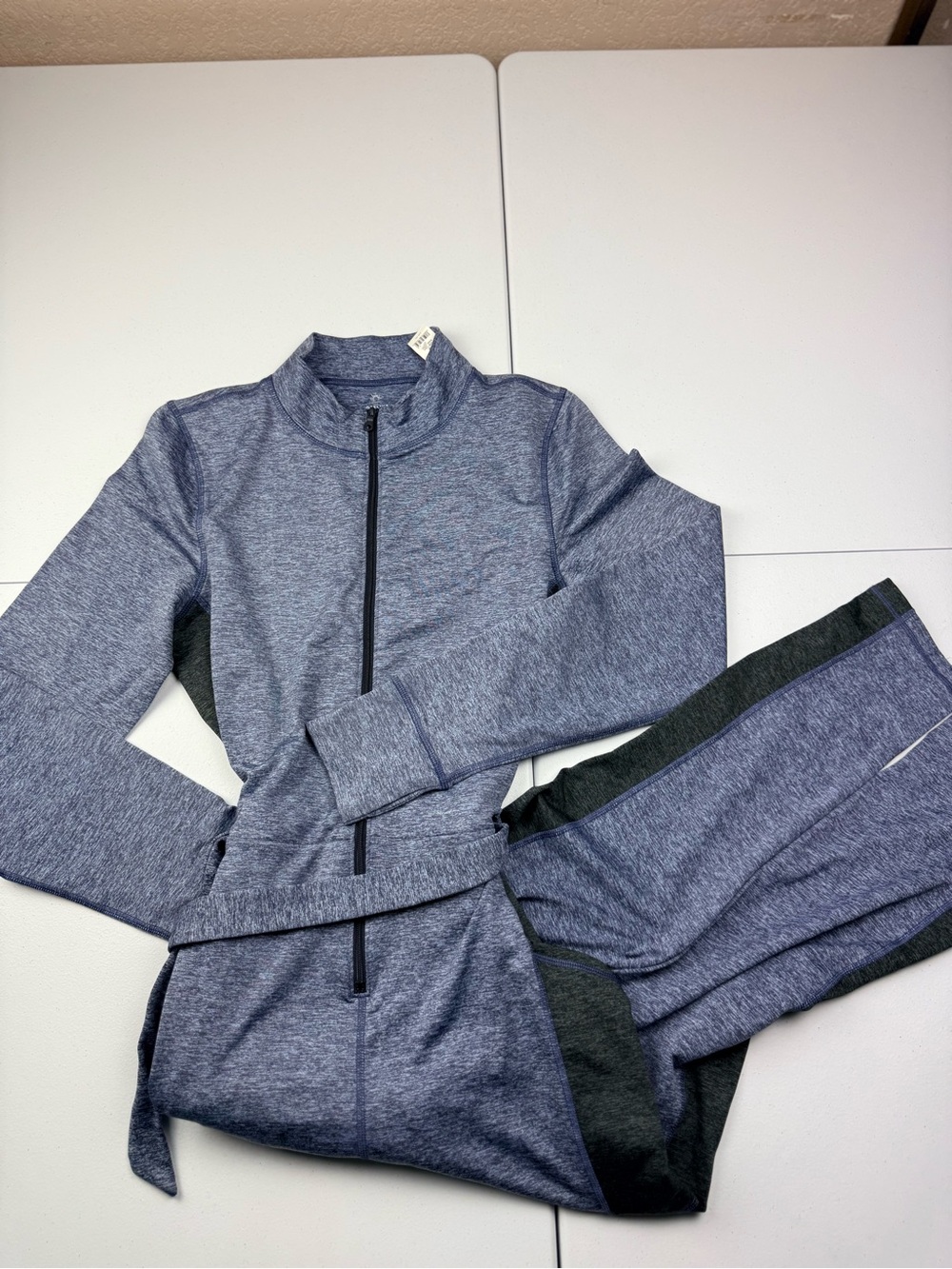 Offline aerie Women's Heather Navy Jumpsuit with Front Zip - Picture 2 of 4